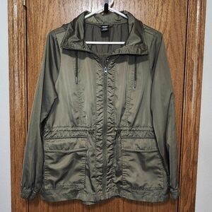 Women's Avia Green Hoodie Jacket, Drawstring Waist, S